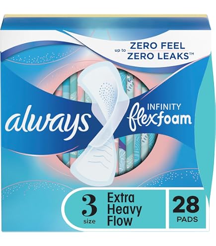 Always, Infinity With FlexFoam Pads For Women, Size 4, Overnight